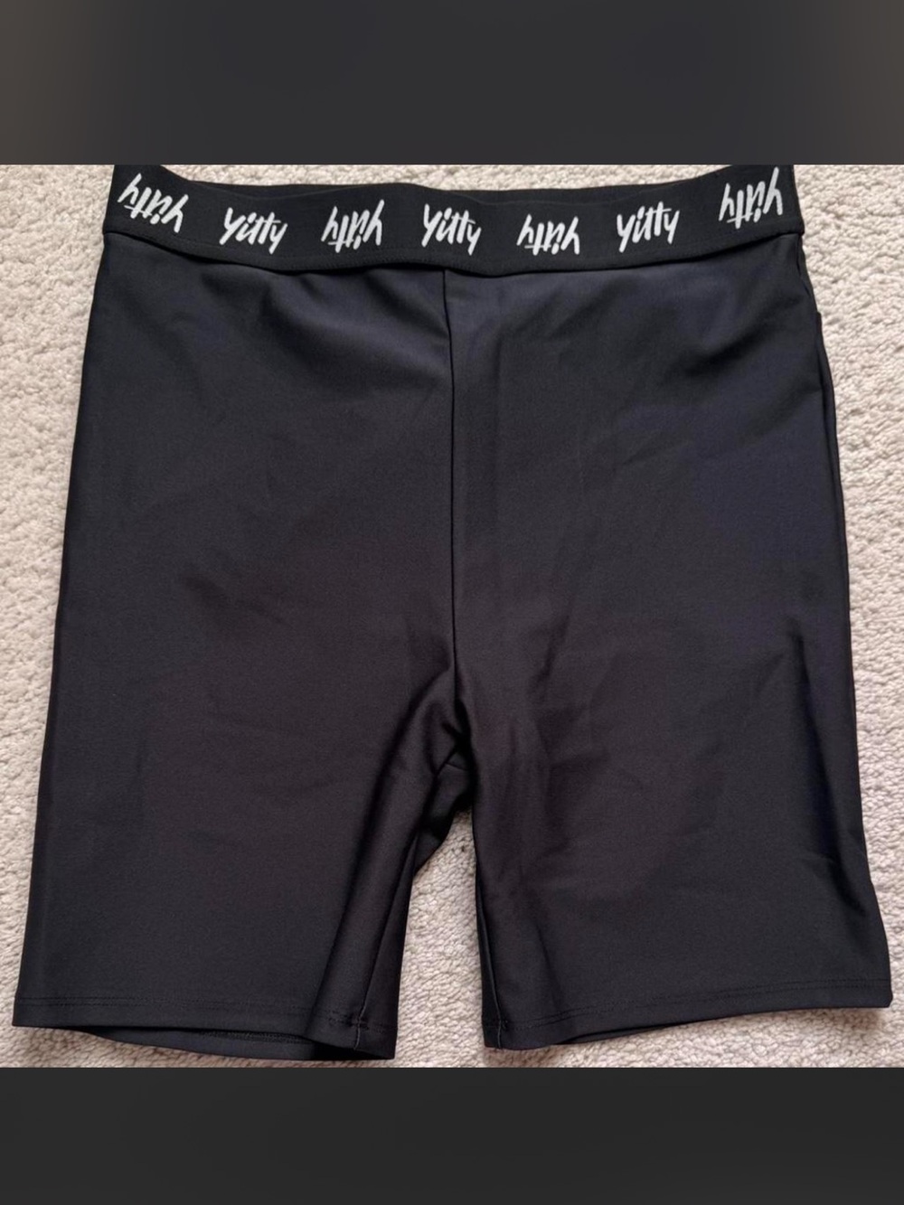 YITTY Black Logo Waistband Bike Shorts